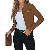 luvamia 2026 Cropped Jean Jackets for Women Fashion Short Denim Shacket Jacket Lightweight Fitted Stretchy with Pockets