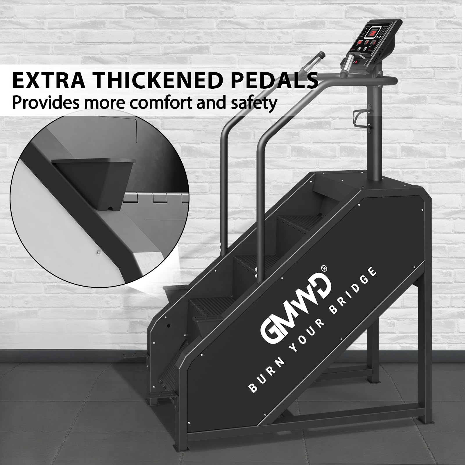 GMWD Stair Stepper Machine, Commercial Grade Stair Climber with LED Display, Stair Machine for Cardio, 15 Resistance Levels, 24-164 Steps/Min, Exercise Machine for Home