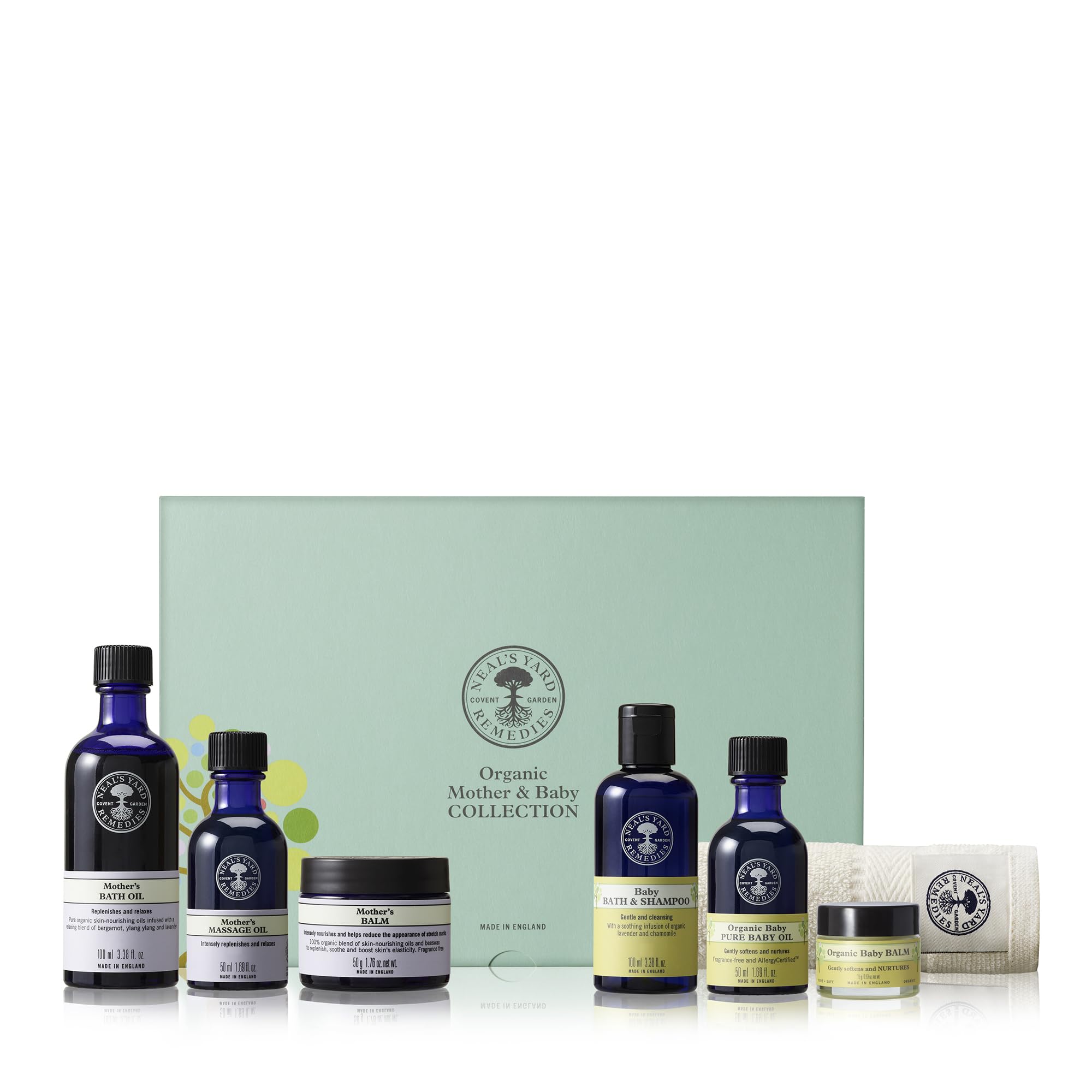 Neal's Yard Remedies Mother & Baby Collection, Gift Set For New Mums, Protects Delicate Skin, Pack of 7