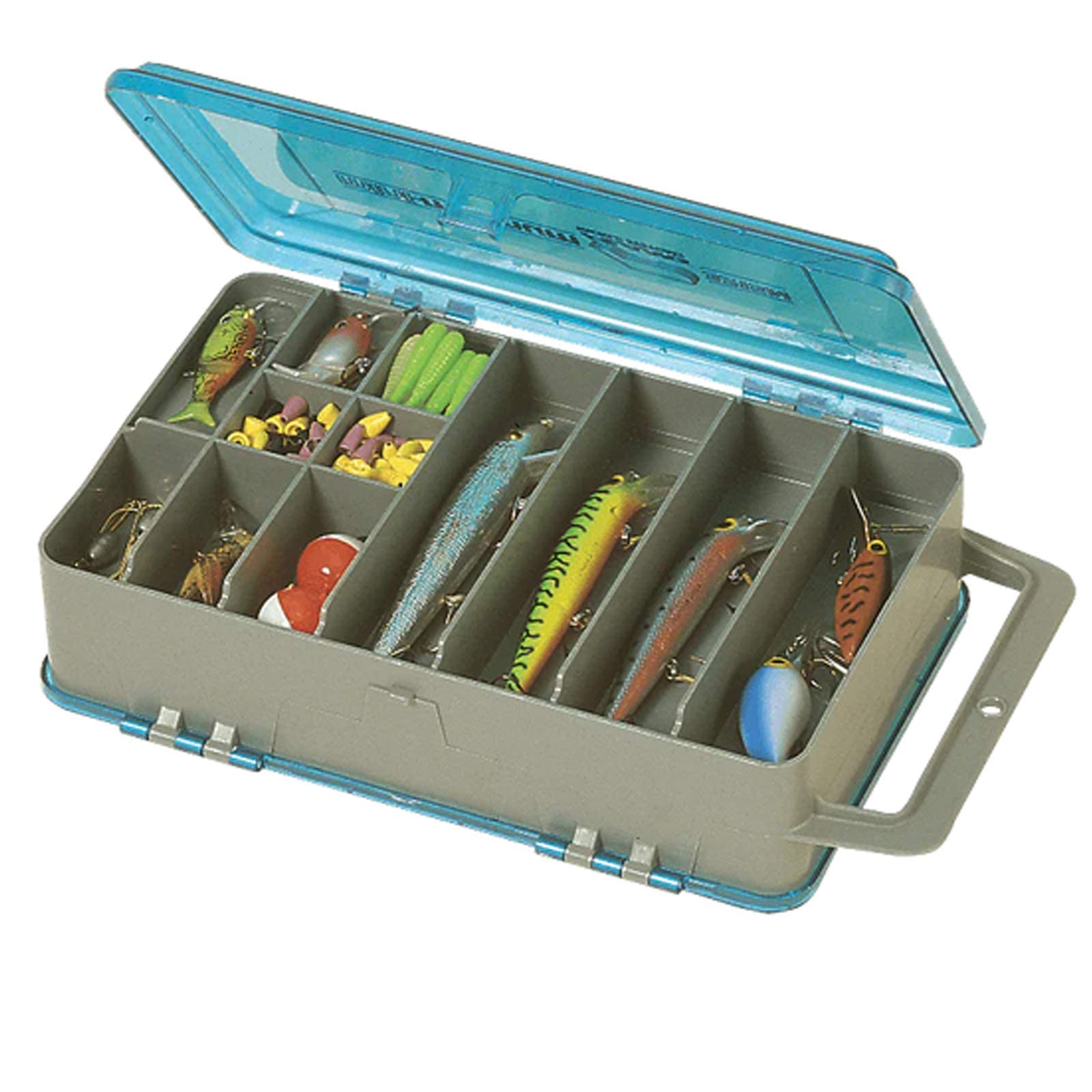 PLANO Double-Sided Tackle Organizer,Double Sided Tackle Box, Fishing Equipment Storage Box, compact tackle box, satchel, perfect to store Lures, Hardbaits, Softbaits other fishing tackle