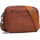 Montana West Small Crossbody Bags for Women Cow Print Purse Triple Zip Shoulder Handbags with Wide Strap