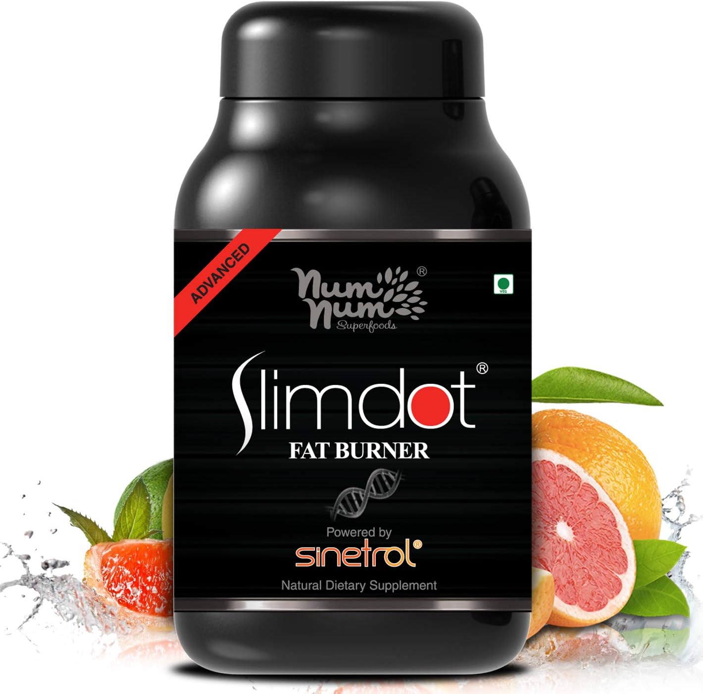 NUM NUM SUPERFOODS Slimdot Sinetrol X Pur Fat Burner Made From Fruit Extracts Fat Shredding Technology (60 Veg Capsules)