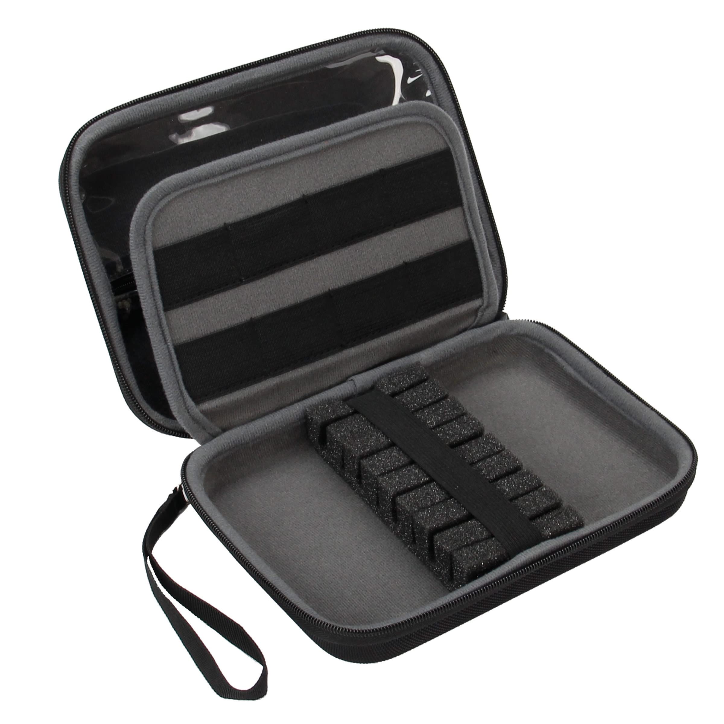 USA Gear Hard Shell Dart Case - Protective Storage Carrying Case for Darts (8), Tips, Flights, Shafts, Sharpeners, More Accessories - Compatible with Soft Tip and Steel Tip (Black)