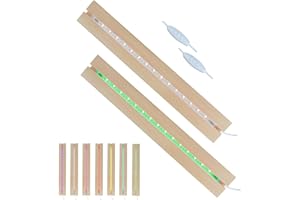 RUIITEN 11.81 inch Rectangle Display Pedestal, Colorful Rectangle Led Lights Display Base, Crystal Wooden Lighted Base Stand for Acrylic, Crystal, Night Light, Glass Resin Art