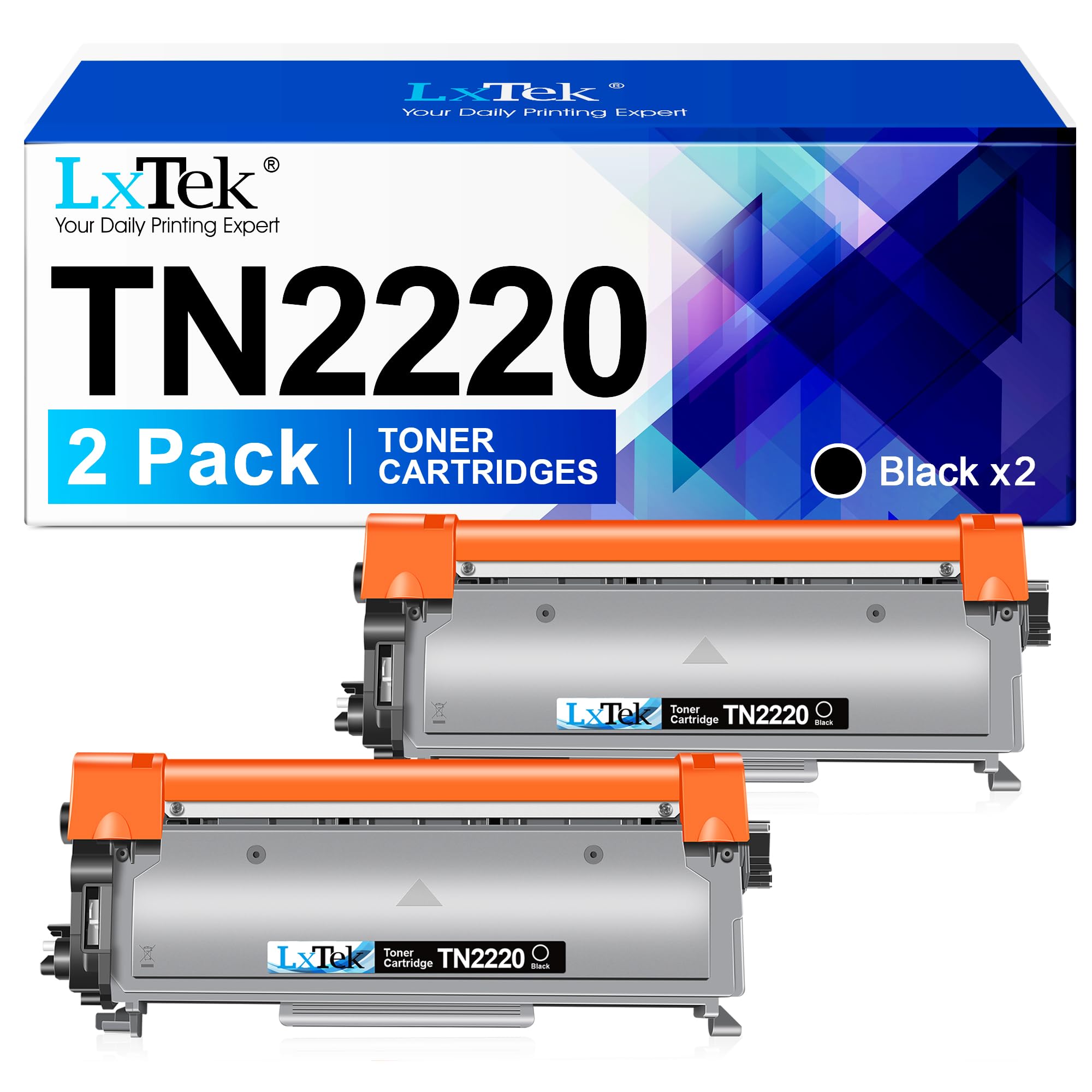 LxTek TN2220 Compatible Toner Cartridge Replacement for Brother TN2220 TN-2220 TN2010 TN-2010 Compatible with HL-2130 2240 2240D 2250DN 2270DW 7360N 7055 7055W 7060D 7070DW FAX-2840 (Black,2-Pack)