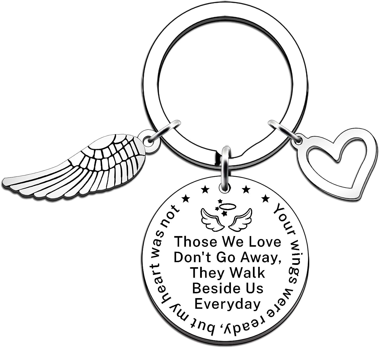 JMIMO Memorial Gifts Memorial Keyring Sympathy Gift in Memory of Loved One Wing Keyring Memorial Gifts for Loss of Loved One
