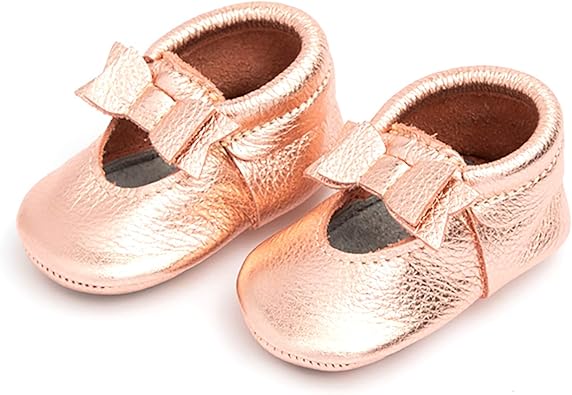 baby girl moccasins with bow