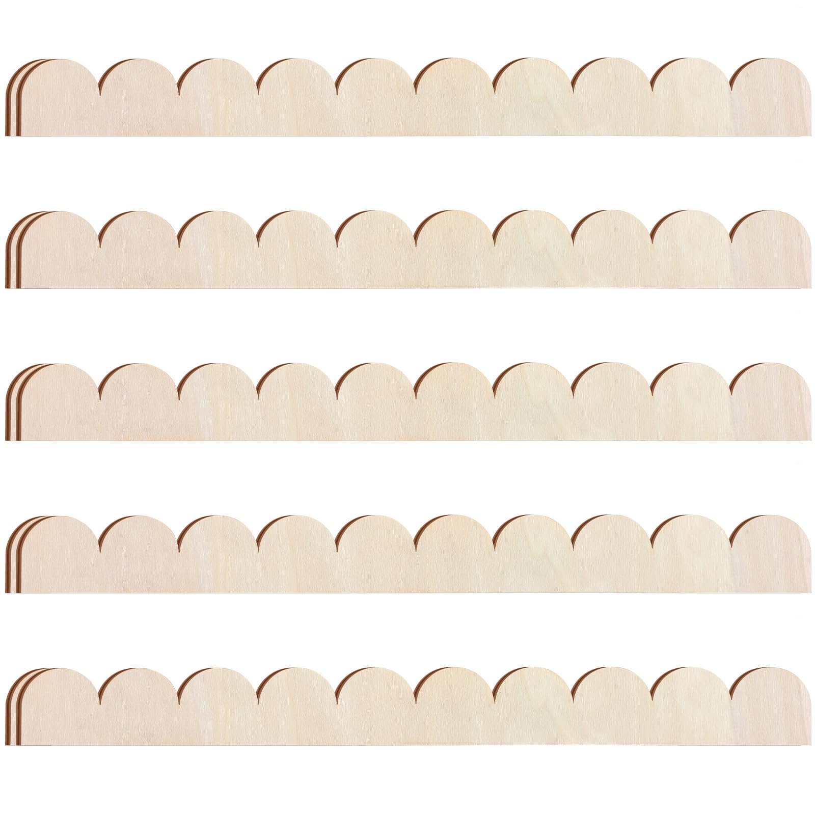 Photo 1 of Threehoney Unfinished Scalloped Decorative Wood Trim Scalloped Edge Decorative Wood Molding Cute DIY Moulding Trim for Home Wall Cabinet Shelf and Window Door(12 Pack,15.75 x 1.57 Inch)
