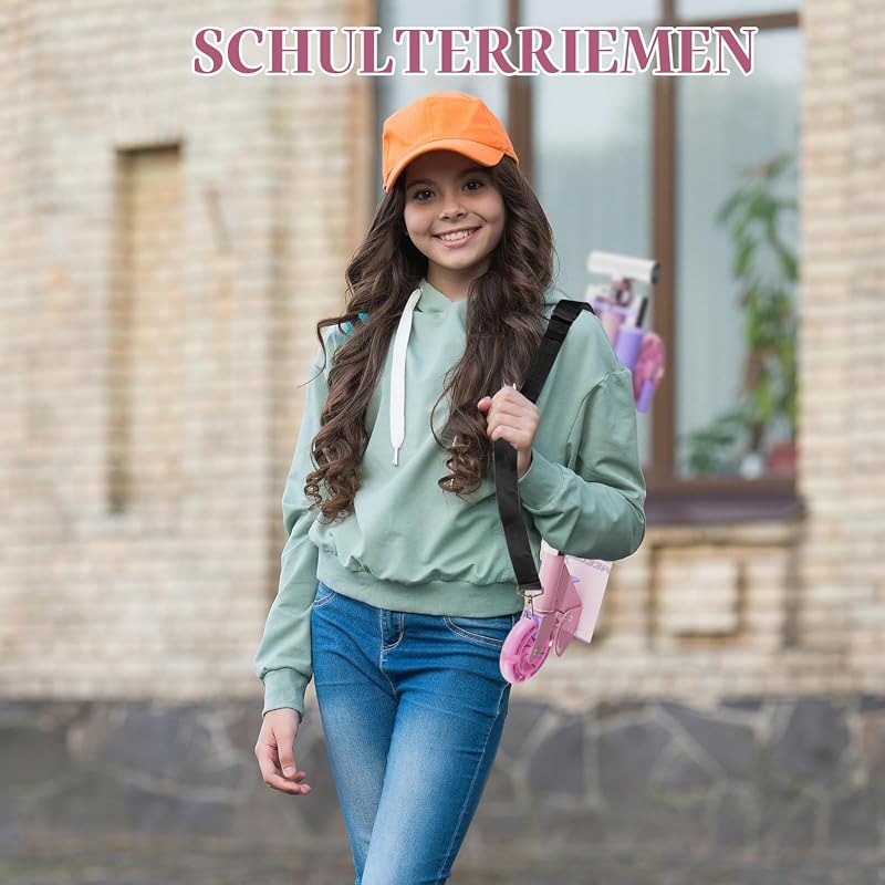 Roller Kinder ab 3 Jahre, 2 Räder Klappbar Scooter,3 Höhenverstellbare Kinderroller,Led-räder Kinderscooter für Mädchen Jungen (rosa)