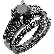 ★【未使用】Quartet Products 013 Ring Black 15 Dazzlingrock Collection 2.30 Carat (ctw) Black Rhodium