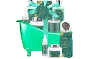 Father's Day Gifts for Men for Dad bath and body Gifts for Her & him Gift Baskets for Women - Saint Roy Eucalyptus & Aloe Vera Scented Birthday Gifts for Women,8 pcs Spa Gift Set, Mother's Father Day