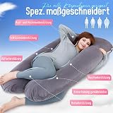 TaiBest U Shaped Full Body Pregnancy Pillow 55 Inch Cotton Cover Dark Grey view 2
