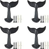 YOOHUA 4PCS Cast Iron Whale Tail Wall Hooks with Mounting Screws