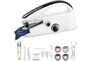 QLZLLF Handheld Sewing Machine, Easy to Use Portable Electric Mini Sewing Machines for Beginners with Two Speeds, with Complete Accessories Kit, Suitable for Home, Travel and DIY