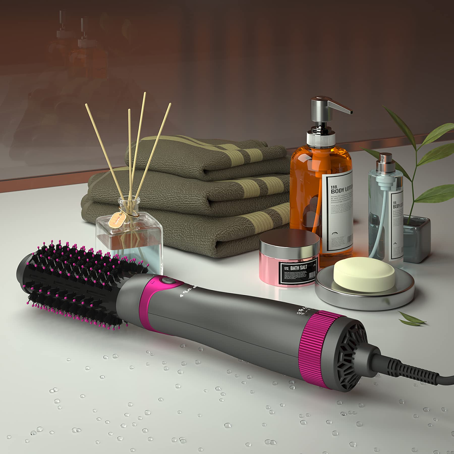 Hair Blow Dryer Brush, Salon Styler, Hot Air Hair Dryer and Volumizer Kit with Three Interchangeable Barrels | Replacement Parts Orderable