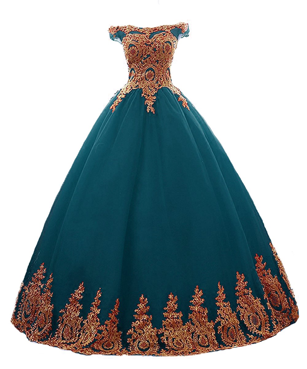 MEILISAY Meilishuo Women's Off The Shoulder Applqiue Quinceanera Ball Gowns Princess Prom