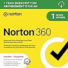 Norton 360 2026, Antivirus software for 1 Device – Includes Advanced AI Scam Protection, VPN and PC Cloud Backup [Download]