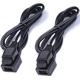 9 Pin Controller Extension Cable for AV 620 HD 621 HD 821 Classic Retro Game Console Plug and Play Wired Video Game Controller Gamepad Extension Cable 5.8FT 2-Pack Black