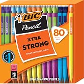 BIC Xtra Strong Mechanical Pencils, 0.9 mm for Smooth Dark Lines, 80-Count | Assorted Colored Barrels, Thick Point for Smooth Dark Lines
