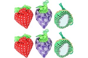 HEALEEP 6pcs Folding Fruit Shopping Bags Foldable Reusable Grocery Storage Tote Portable Multi-style Pocket Pouch for Daily S