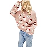 Arssm Women Santa Sweater Ugly Christmas Sweater Funny Xmas Holiday Party Knitted Cozy Pullover Sweatshirts Tops