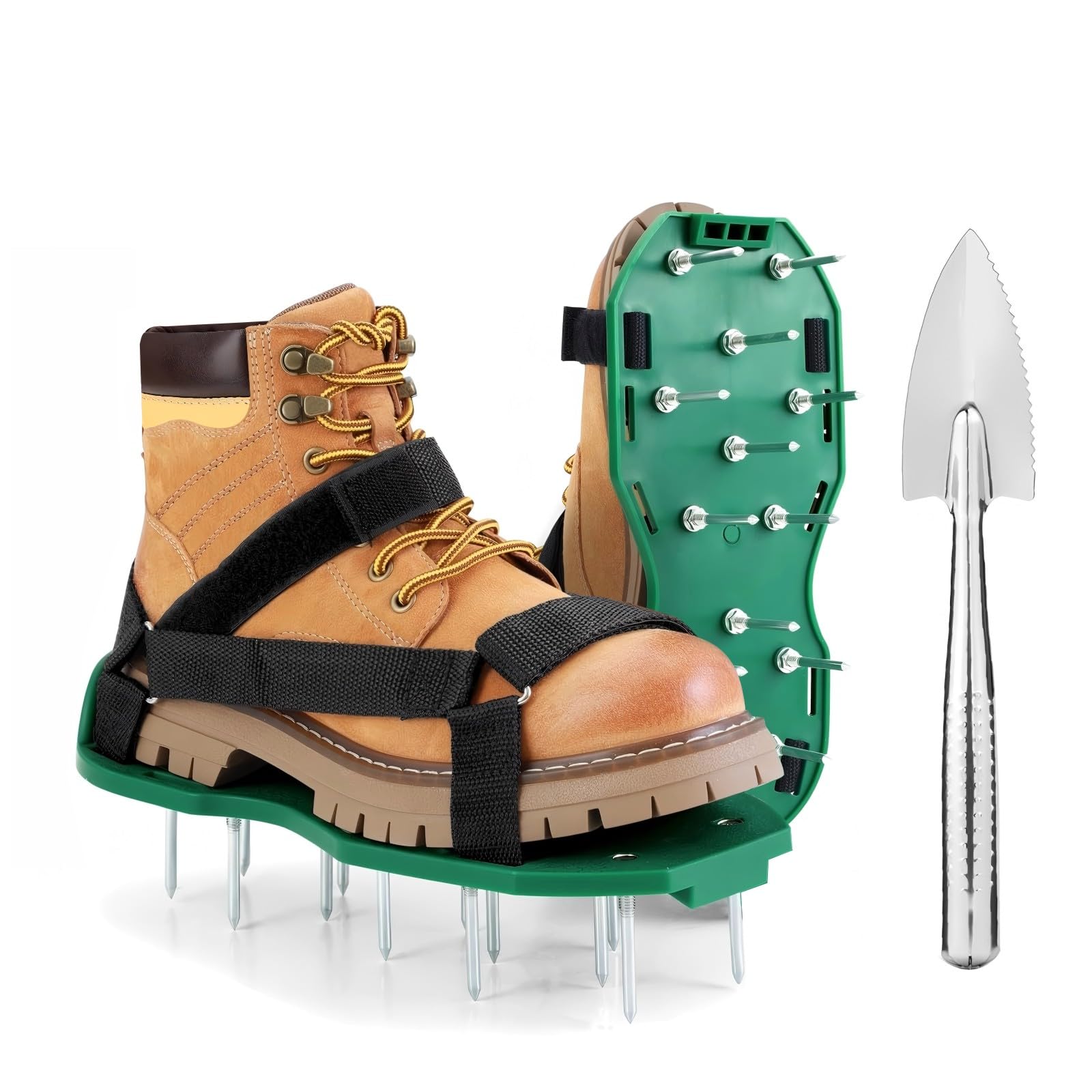 Photo 1 of KOSIDA Heavy Strap Garden Aerate Spike Shoes Upgrades Lawn Aerator Shoe Tools Yard Aeration Shoes for Grass Soil Aerating Spikes (Standard Style)