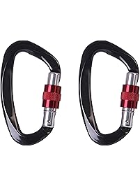 GiftOverIt 2 Pack Carabiner - Strength Locking Carabiner Large 4 inch Heavy Duty Screwgate 25 kn (2500 kg /5511 LBS)