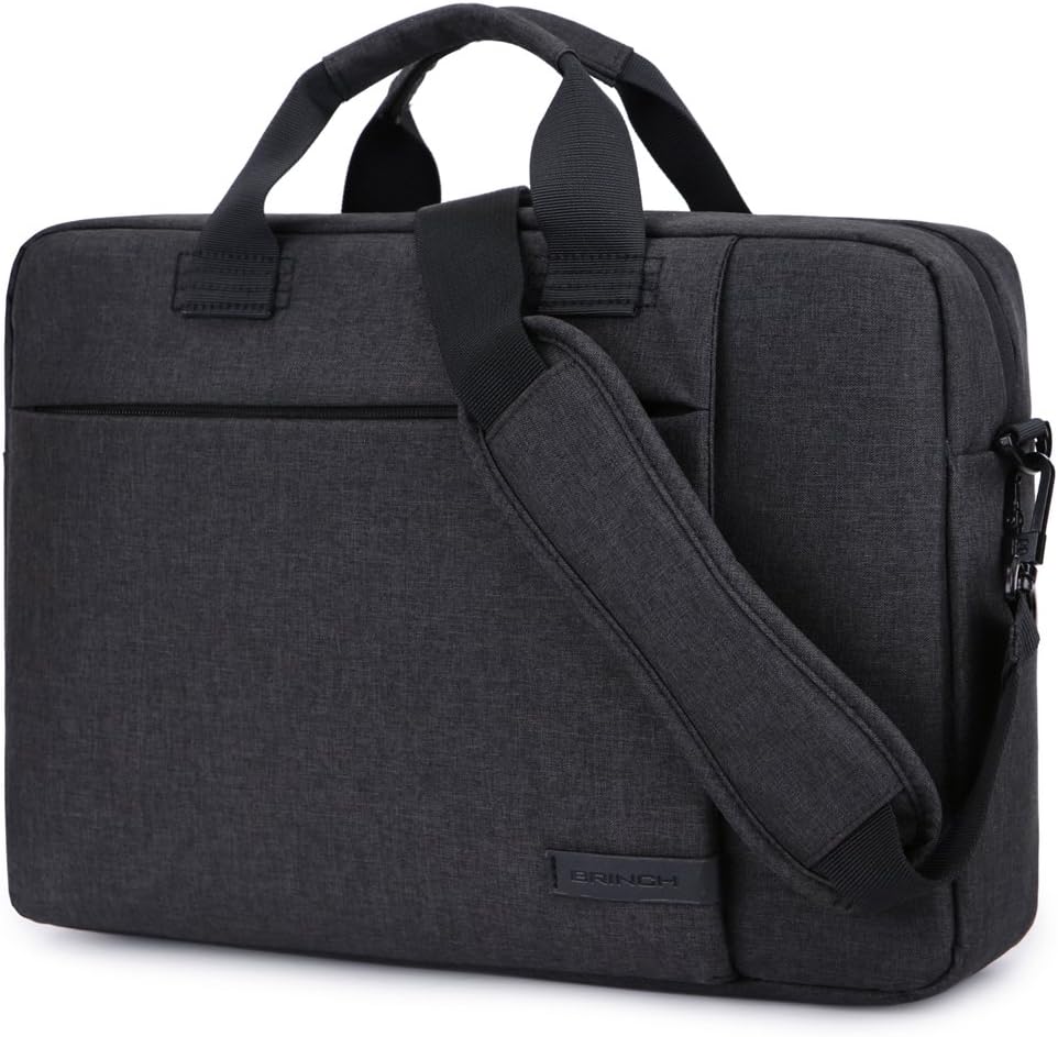 Laptop Bag 13.3 Inch,BRINCH Stylish Fabric Laptop Messenger Shoulder Bag Case Briefcase for 13-13.3 Inch Laptop/Notebook/MacBook/Ultrabook/Chromebook Computers (Black)