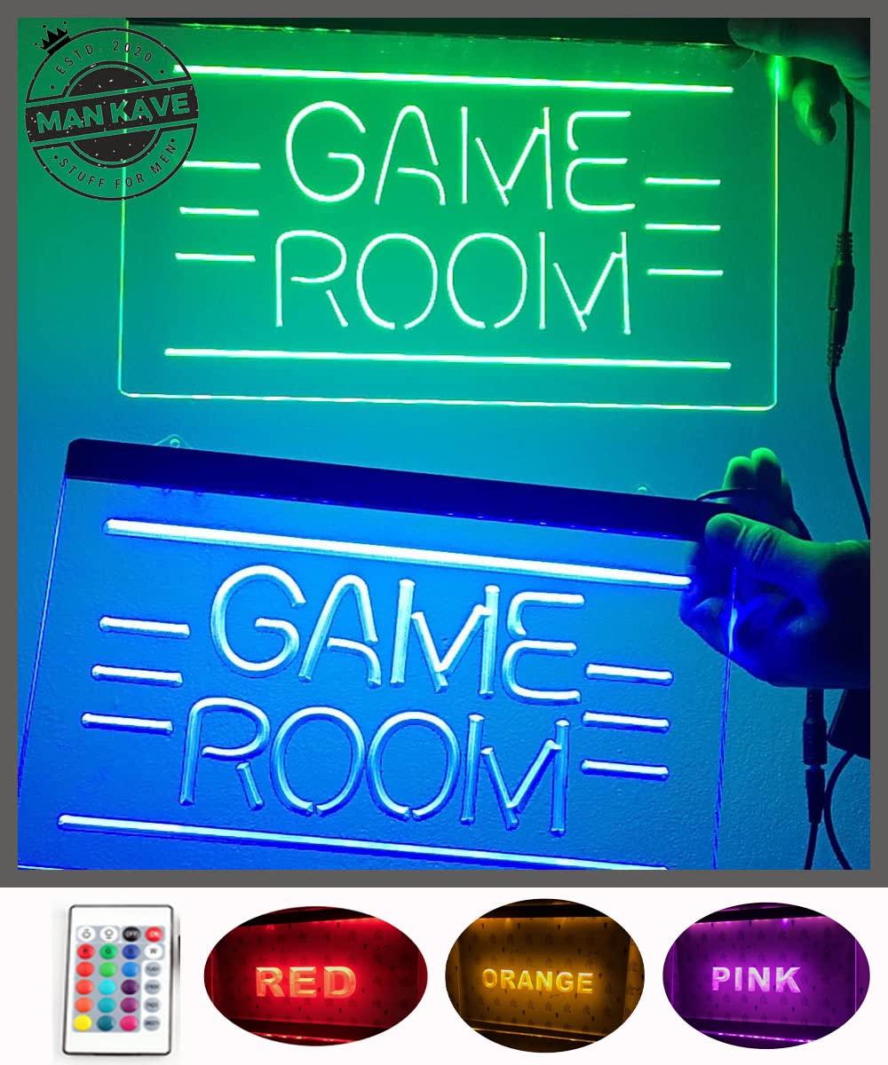 Green Game Room LED Sign - Neon Wall Hanging Light Sign for The Gaming Fan - Brighten up Your Arcade Experience or Twitch | YouTube Background