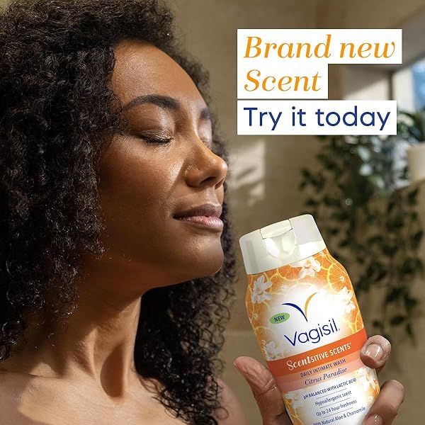 VAGISIL FEMININE WASH FOR INTIMATE AREA HYGIENE, SCENTSITIVE SCENTS, PH BALANCED AND GYNECOLOGIST TESTED, CITRUS PARADISE, 12 OZ (PACK OF 1)