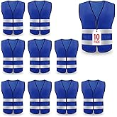 Safety Vest, Reflective High Visibility Construction Vest for Men, Work, Cycling, Runner, Surveyor, Volunteer, Road