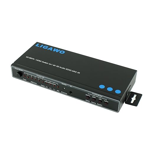 title=Ligawo PRO 6518870 HDMI Switch 4x1 4K ARC Audio/ EDID controllo