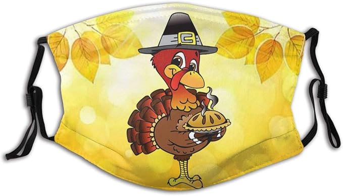Cotton Face Mask| Thanksgiving Print Cloth With 2 Filters ...