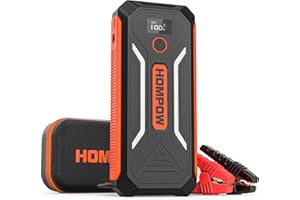 HOMPOW Jump Starter, 3000A Peak Starter Battery Pack Up to 8L Diesel Engine 10LGas Engine, Car with Smart LCD Screen/USB QC 3.0/Type C Port (Orange)