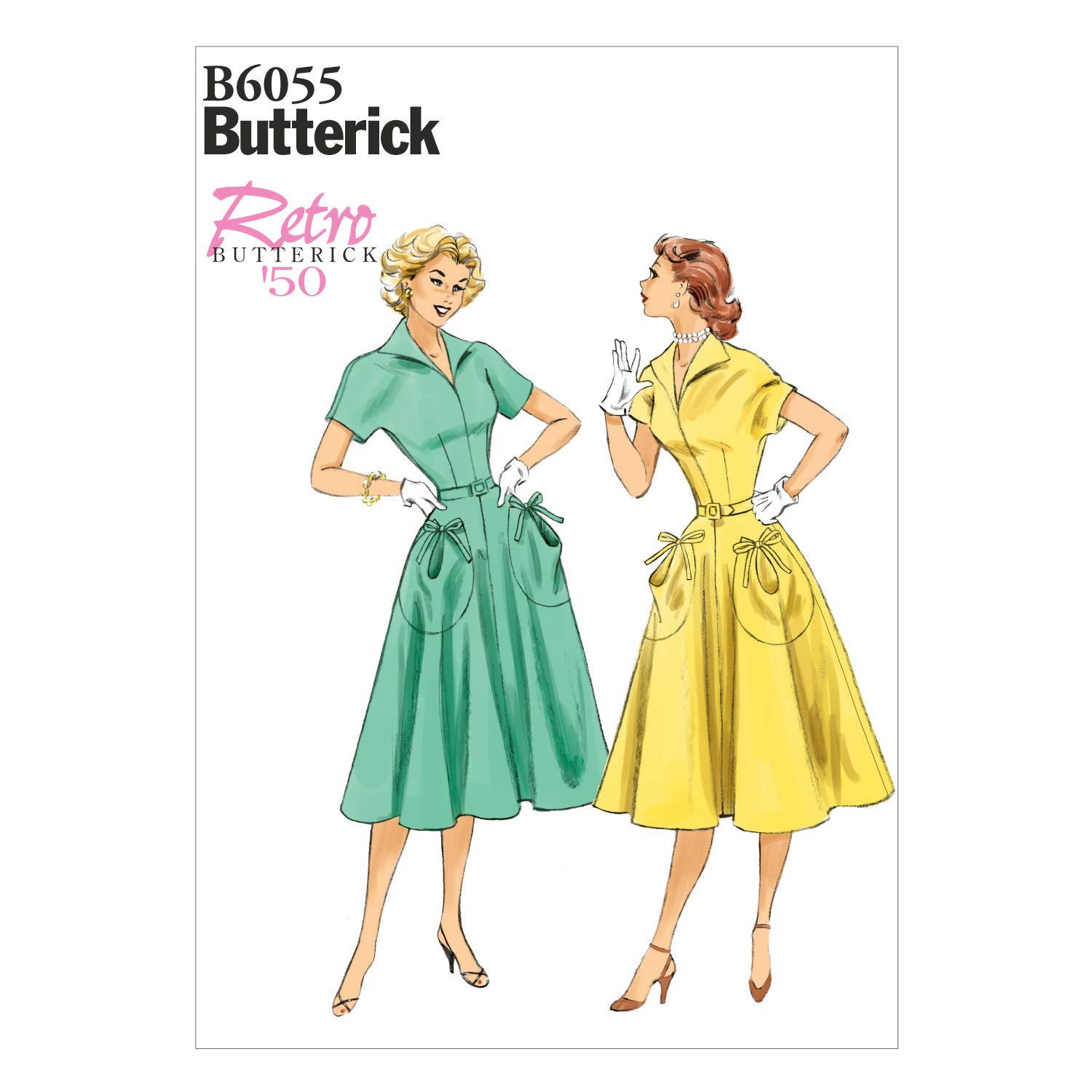 Butterick Patterns 6055A5 Sizes 6-8 - 10-12 - 14 Misses Dress and Belt
