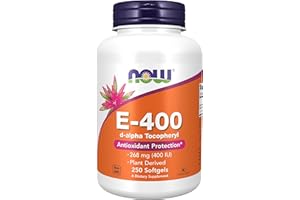 NOW Foods Supplements, Vitamin E-400 IU, D-Alpha Tocopheryl, Antioxidant Protection*, 250 Softgels