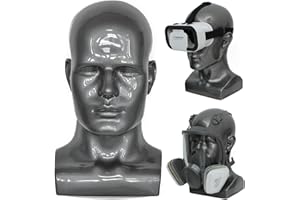 BLTYXT PVC Male Mannequin Head Professional Manikin Training Head for Display Headphone Game Console Hats Wigs Jewellery Glasses Facemask Caps Model Head (L90hh)