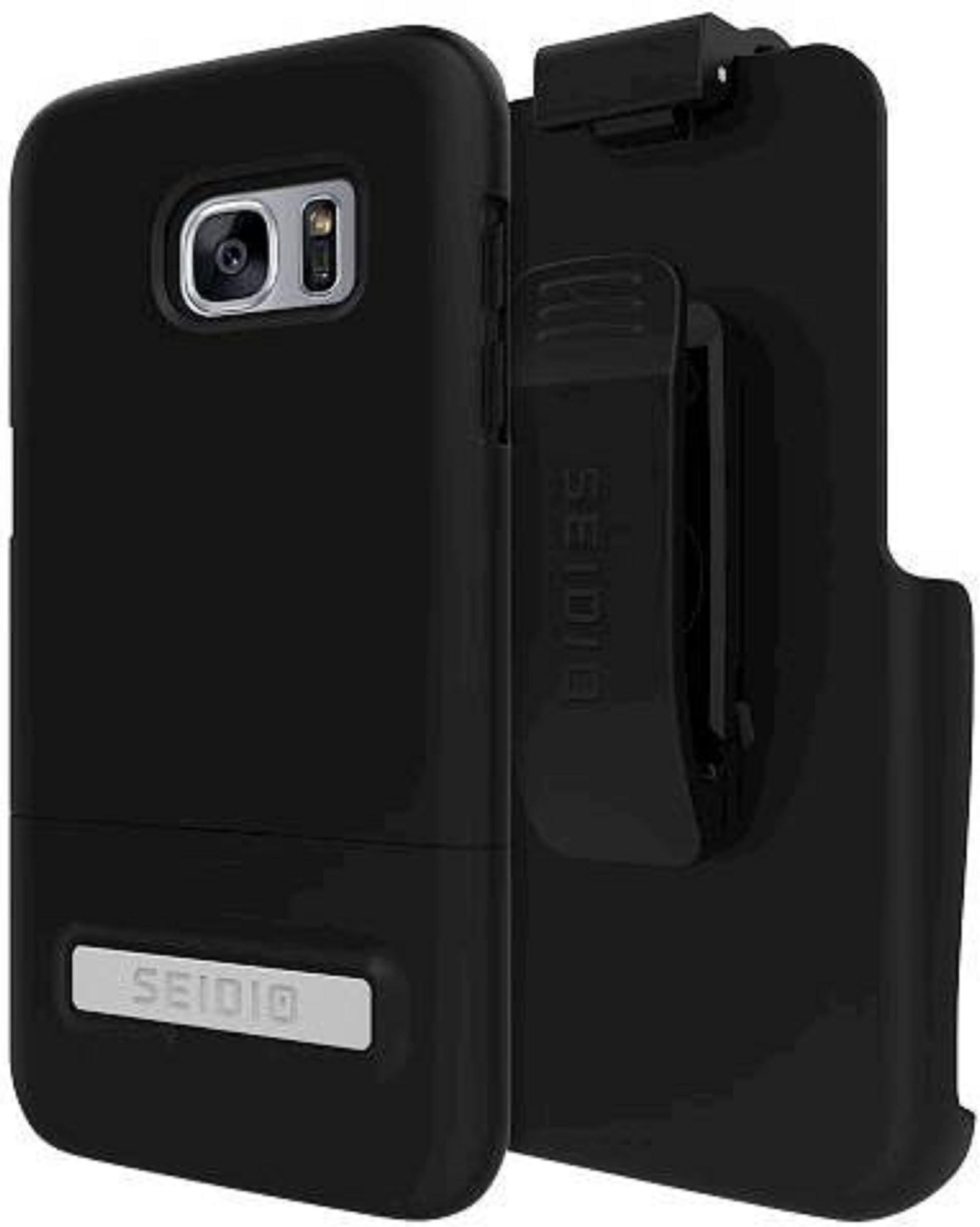 Seidio SURFACE with Metal Kickstand Case & Holster Combo for the Samsung S7 Edge - Non-Retail Packaging - Black/Black