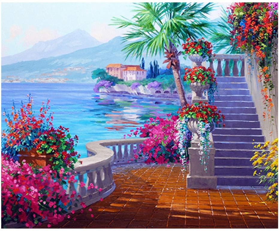 DIY Painting Set Oil Painting by Numbers Kit Saty at Home DIY Painting Coloring Picture Office Decoration 15.75×19.69inch (A)
