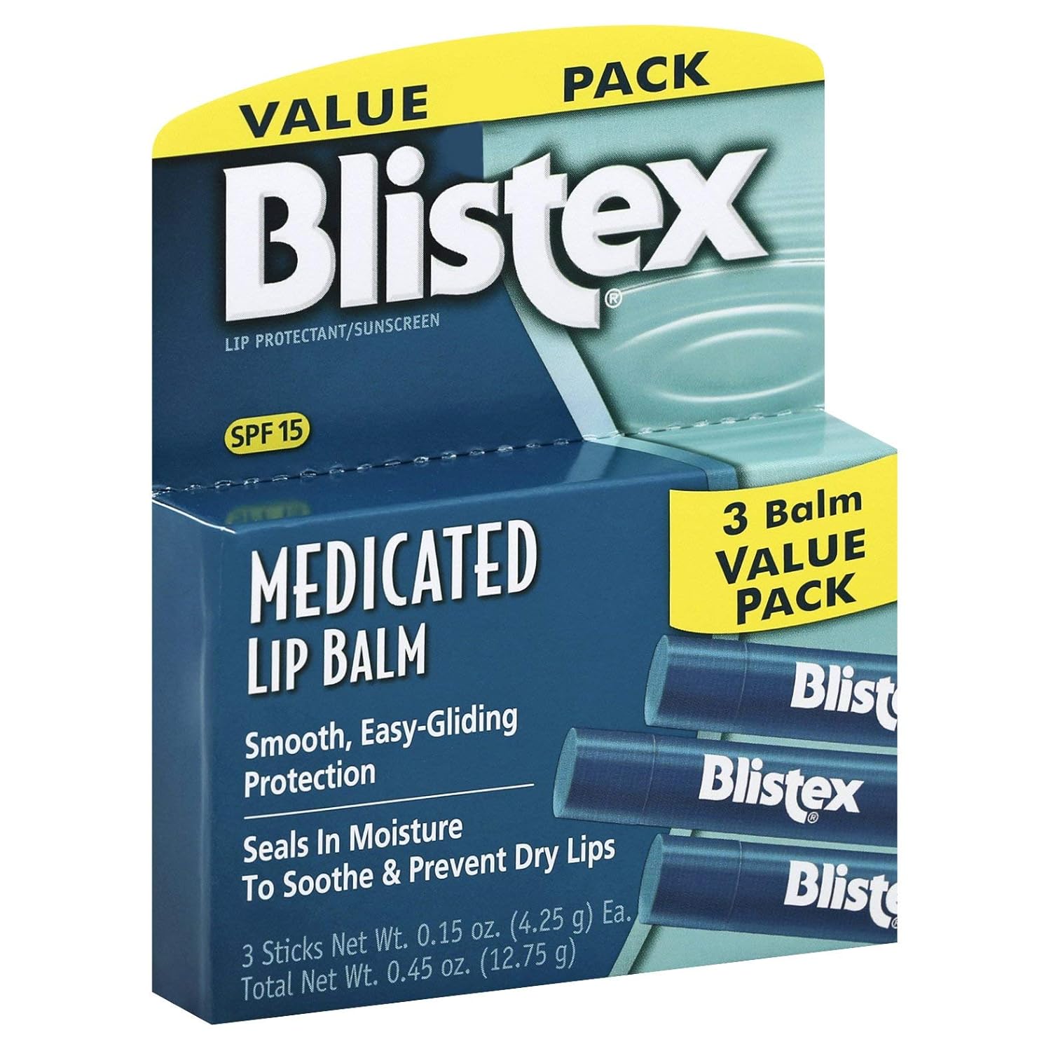 Blistex Medicated Lip Balm Moisturizer SPF 15 0.15 Ounce 3 pack eBay