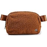 Pander Fanny pack Everywhere Fleece Belt Bag for Women and Men with Adjustable strap Belt, 1L. (Saddle Brown)