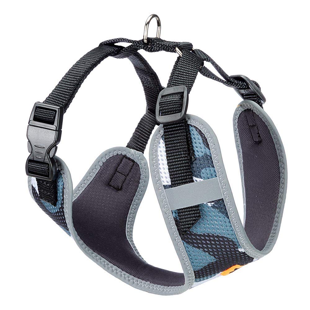 Ferplast Dog Harness Medium NIKITA S, Breathable Dog Harness, Padded and Adjustable, Easy to Wear, Reflective Edges, Chest 30-41 cm. Grey