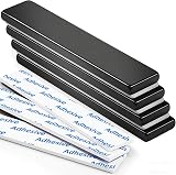 FINDMAG 4 Pack Neodymium Magnets 60x10x3 mm with Double-Sided Adhesive