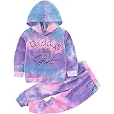 Toddler Baby Girls Tie Dye Hoodie Sets - Casual Daddy's Little Girl Outfits Kids Sweatsuit Pants Clothes Set