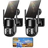 Seeborder Solar Security Cameras Wireless Outdoor, 5G/2.4G Solar WiFi Cameras for Home Security, Solar Powered Outside Camera Wireless,Human Detection, Color Night Vision, 2-Way Talk (black02)