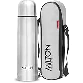 Milton Flask 16 oz Insulated Water Bottle with Cover, Flip Lid, Thermosteel | Stainless Steel, Double Wall Vacuum Insulation, Keeps Drinks Hot &amp; Cold up to 24 Hours, Leak Proof, Silver