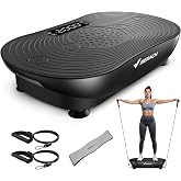Merach V33 Pro Vibration Plate Exercise Machine with Touchscreen, 99 Speeds | Resistance Bands, Bluetooth, 350lbs Capacity, V