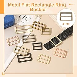 uxcell 8pcs Flat Metal Slide Buckle, 1" Zinc Alloy
