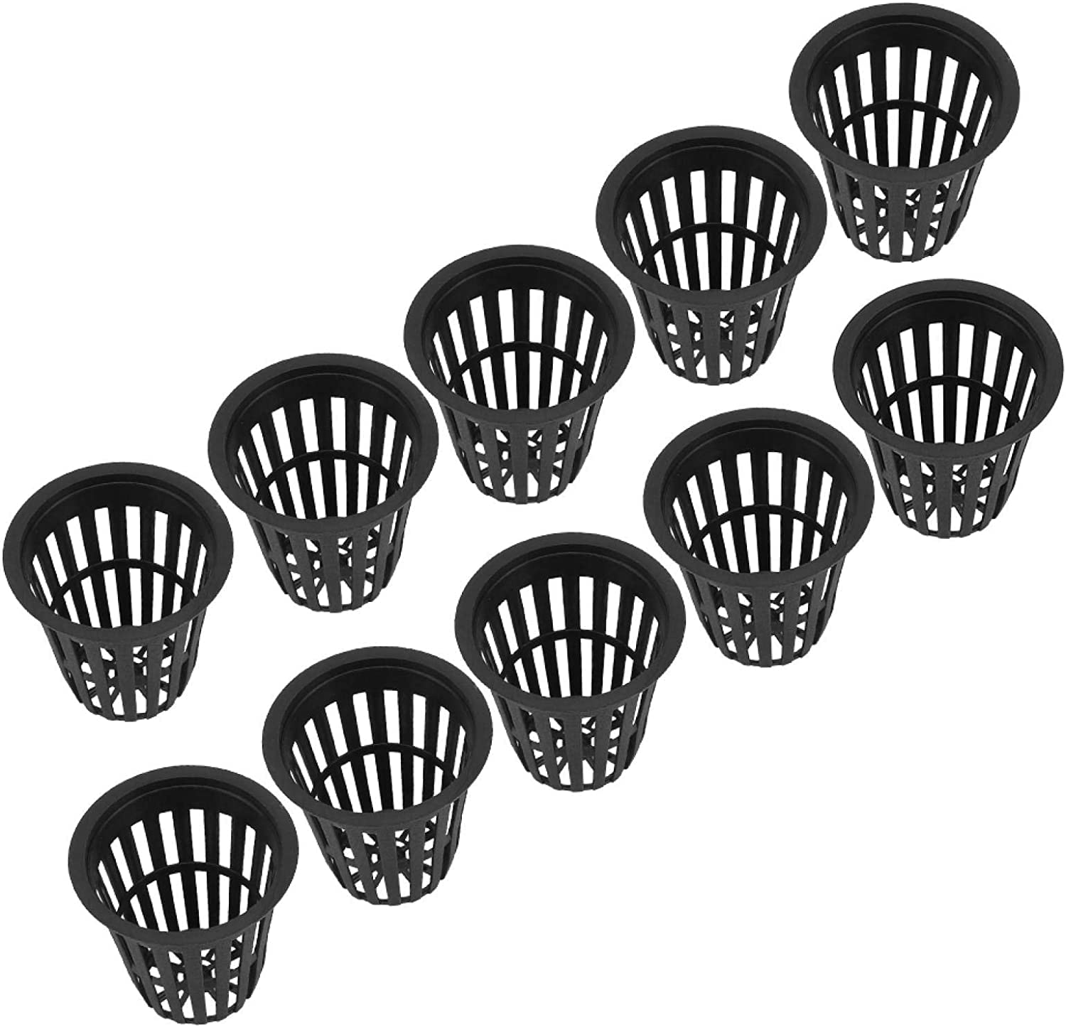 10 Piece Hydroponic Grow Kit Mesh Plant Basket Planter Pot Practical for Orchids (Black)