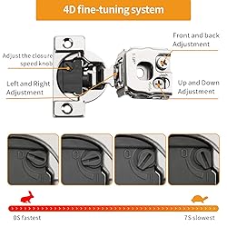 Chibery 10 Pack 1-1/4" 4D Overlay Soft Close